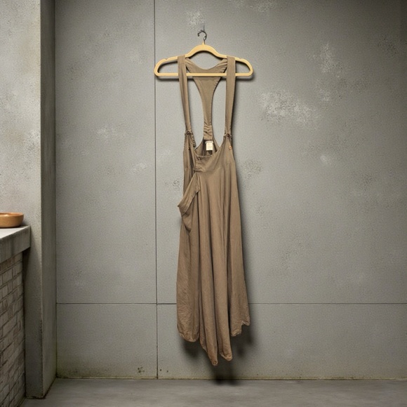 Sarah Pacini Beige Linen Blend overall dress Size 2 XS - Picture 3 of 9